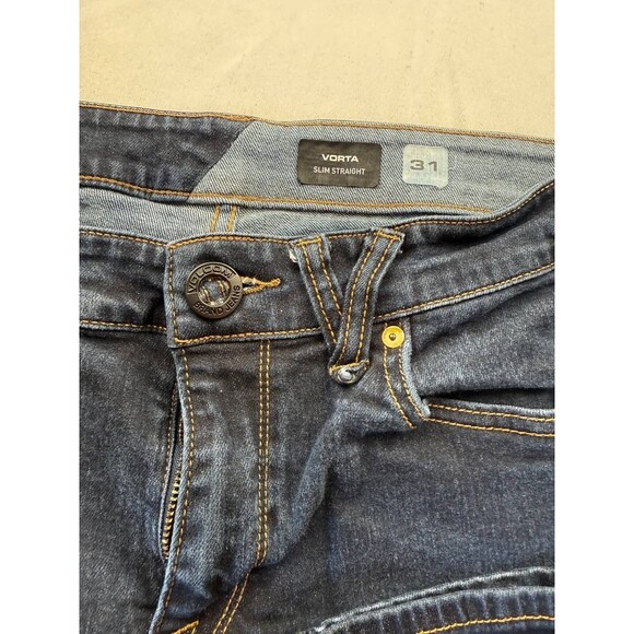 Volcom Vorta Slim Straight Jeans Mens Size 31 Blue Dark Wash Denim Pockets - Picture 4 of 5